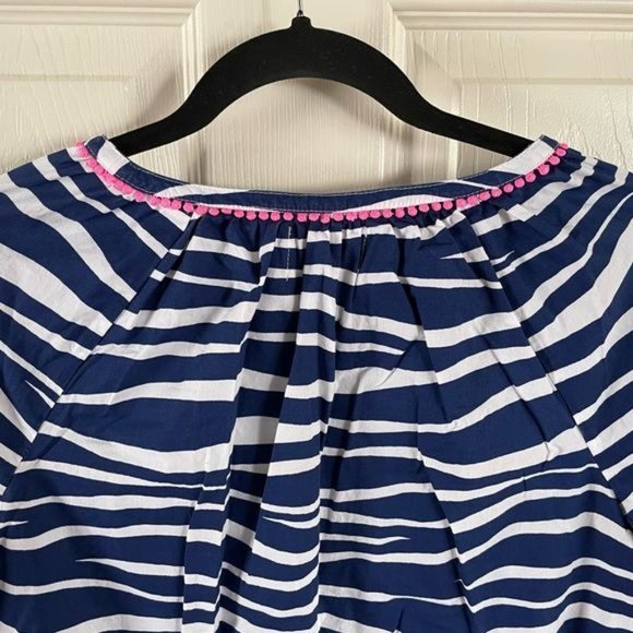 Mini Boden Girls Zebra Animal Print Dress, Navy w/ Hot Pink Details Sz 11-12 - Picture 11 of 15